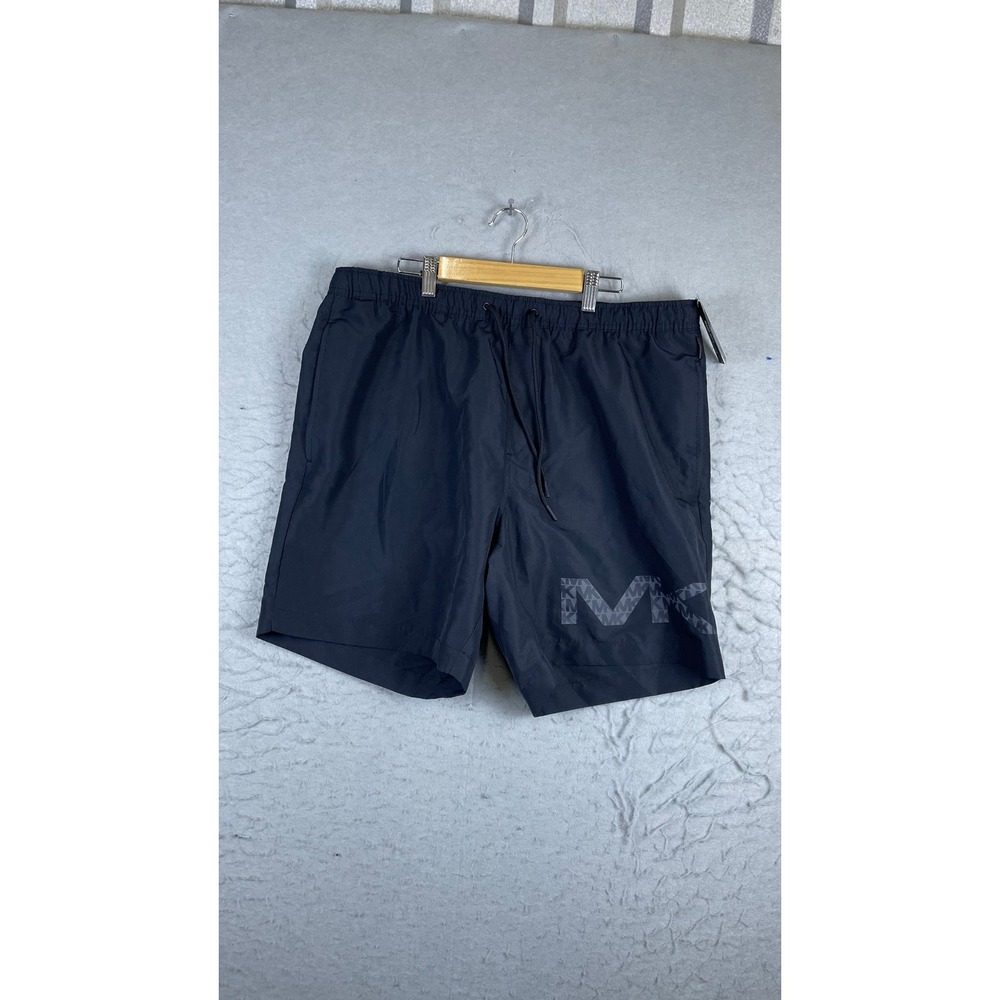 Michael Kors Swim Trunk Mens XL Black New Logo Drawstring Mesh Lined Board Short